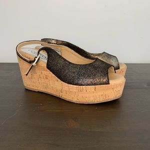 Cordani cork wedge heels